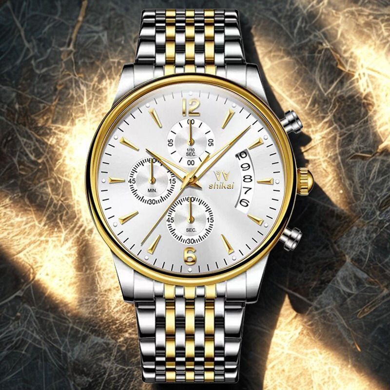 Men'S Watch Business Watch Sports Watch Multifunctional Watch Quartz Watch - Gold - Size Man