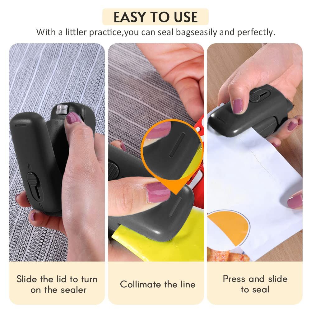 Portable Mini Bags Sealers Mini Heat Sealer Hot Seal Machine Plastic Material for Chip Bags Plastic Bags Snack Bags Plastic