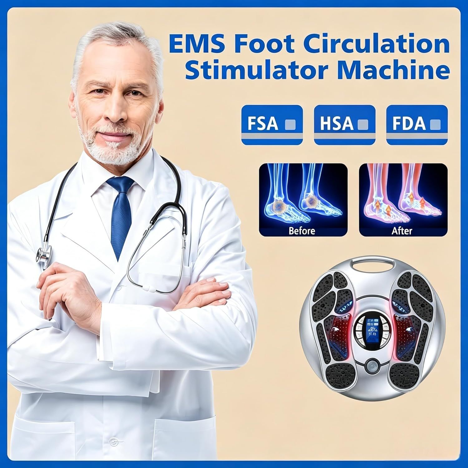 NEW Electromagnetic Foot Circulation Massager Neuropathy for Foot AU