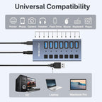 ACASIS HS-707MG-10G 7-in-1 USB 3.2 Gen2 10Gbps Docking Hub w AC for PC Laptop