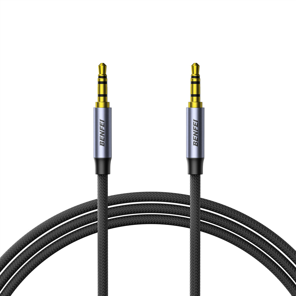 BENFEI 427GY 5M 3.5mm TRRS Male to Male Audio Cable, 4-Pole Stereo Mic Aux Cable, Nylon Braided Headphone Jack Cord
