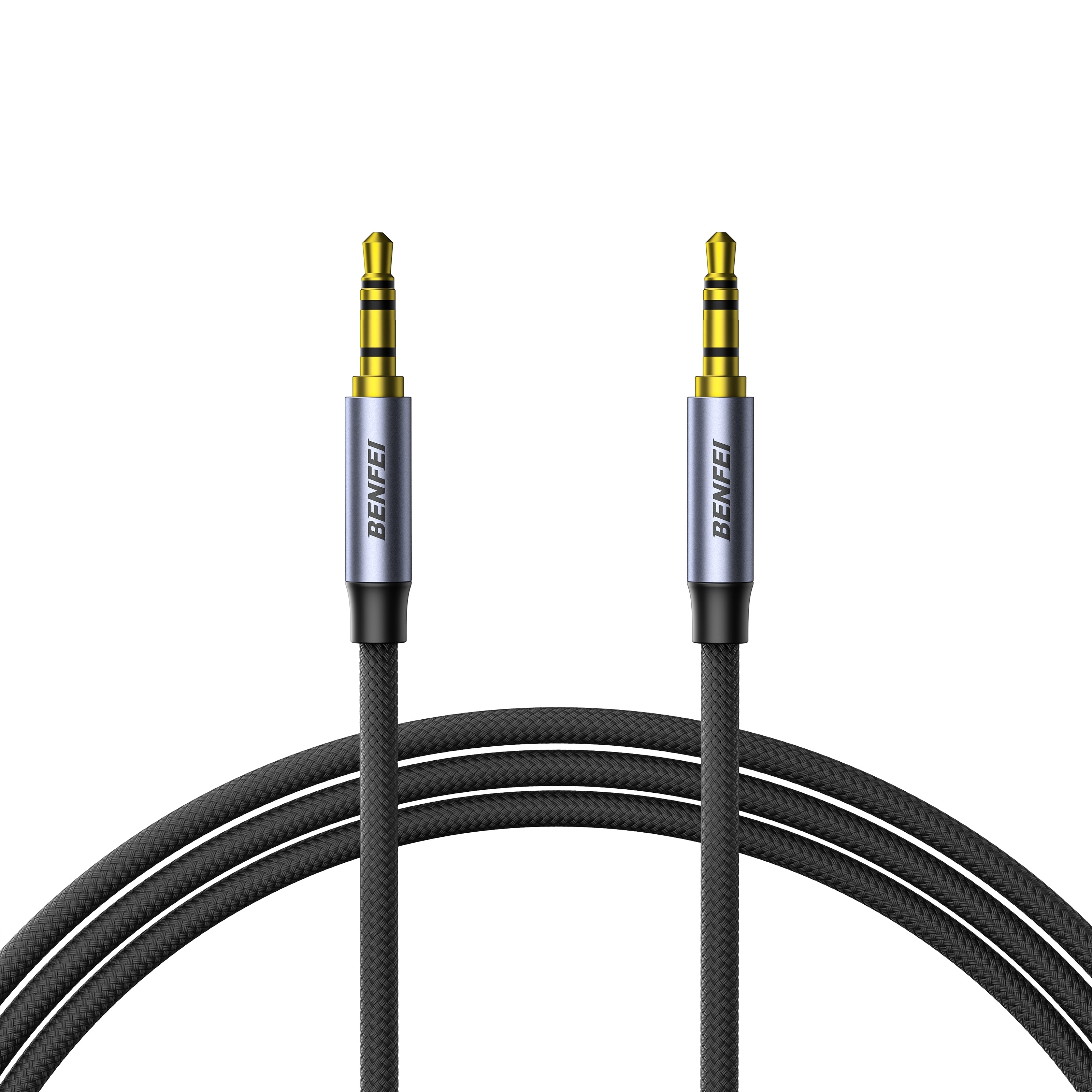 BENFEI 427GY 5M 3.5mm TRRS Male to Male Audio Cable, 4-Pole Stereo Mic Aux Cable, Nylon Braided Headphone Jack Cord