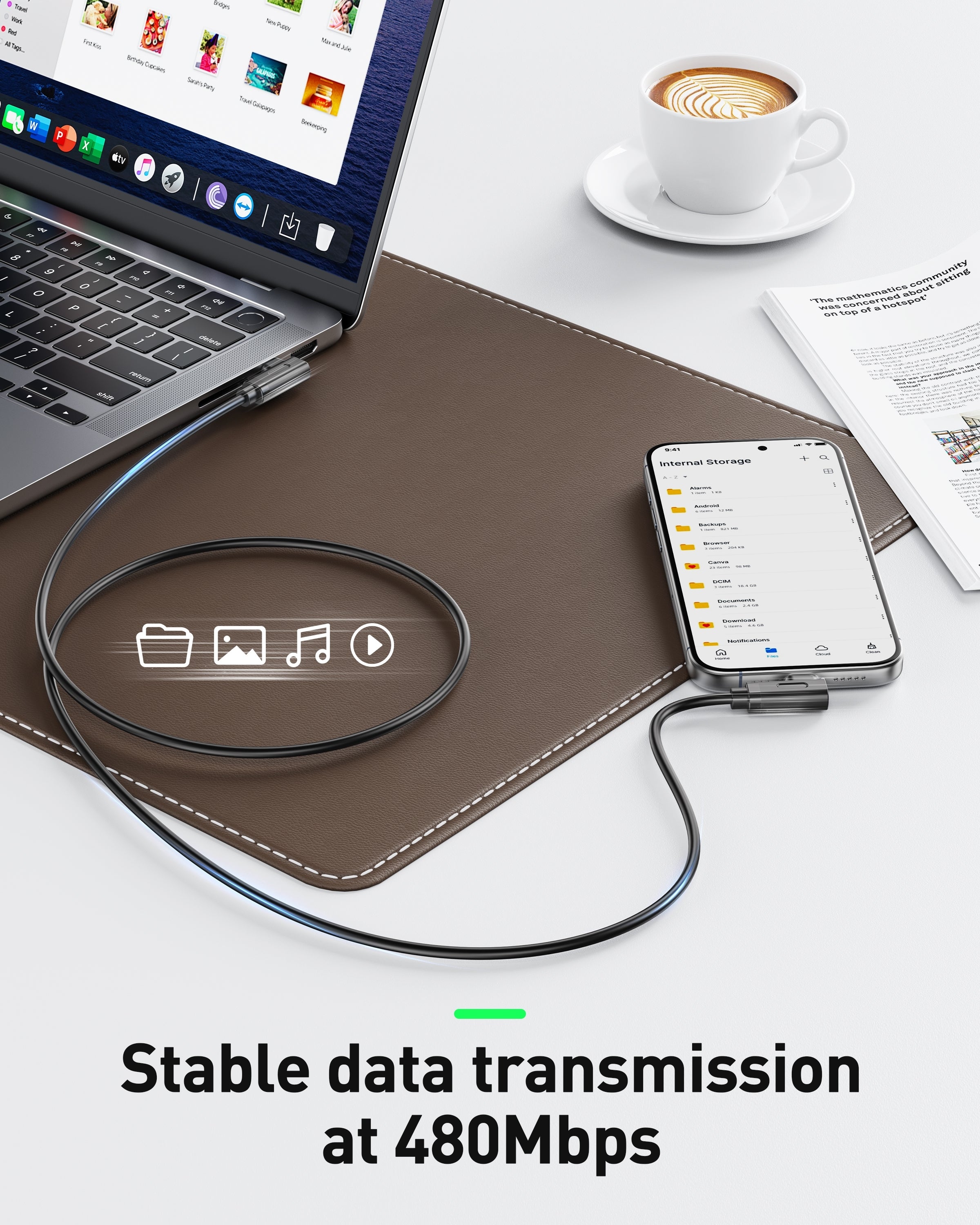BENFEI 429BK-1M Right Angle USB C Cable 90-Degree, USB 2.0 Type C Charger Cable 3A Fast Charging, Nylon Braided USB-C to USB-C Cord