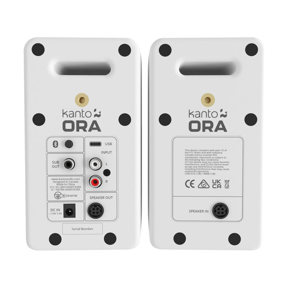 Kanto ORA 100W Powered Reference Desktop Computer Speakers with Bluetooth 5.0 White