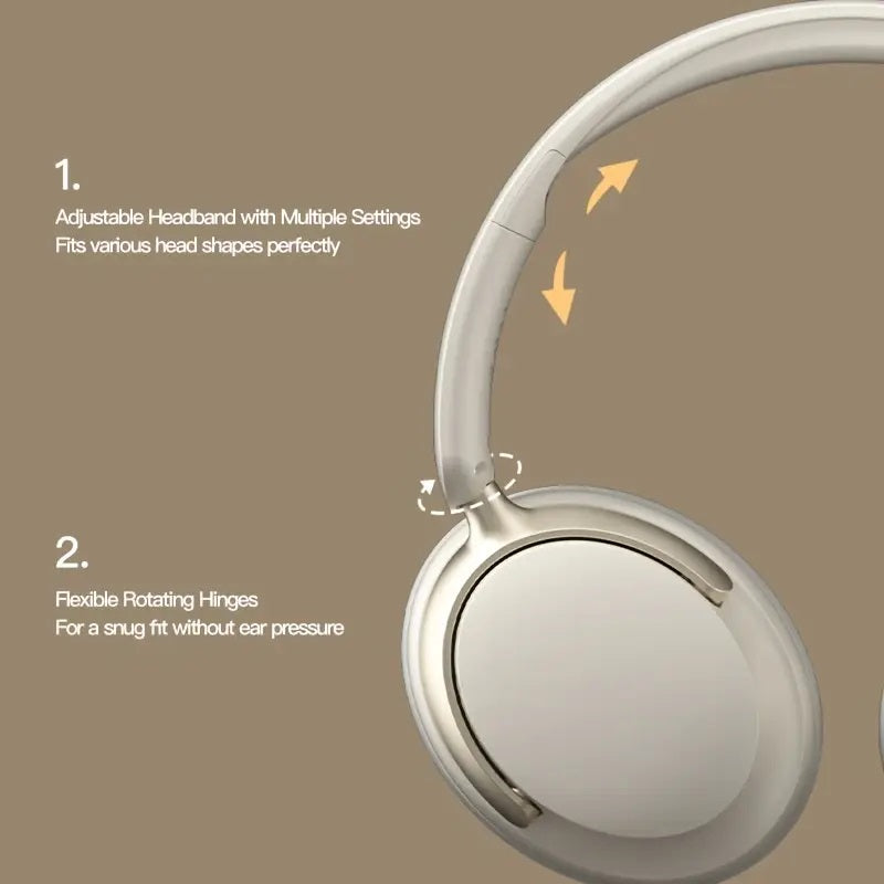 JR SY-T7 Bluetooth 5.4 Over-Ear Headset Wireless Headphones with Noise Cancelling Mic (Black)