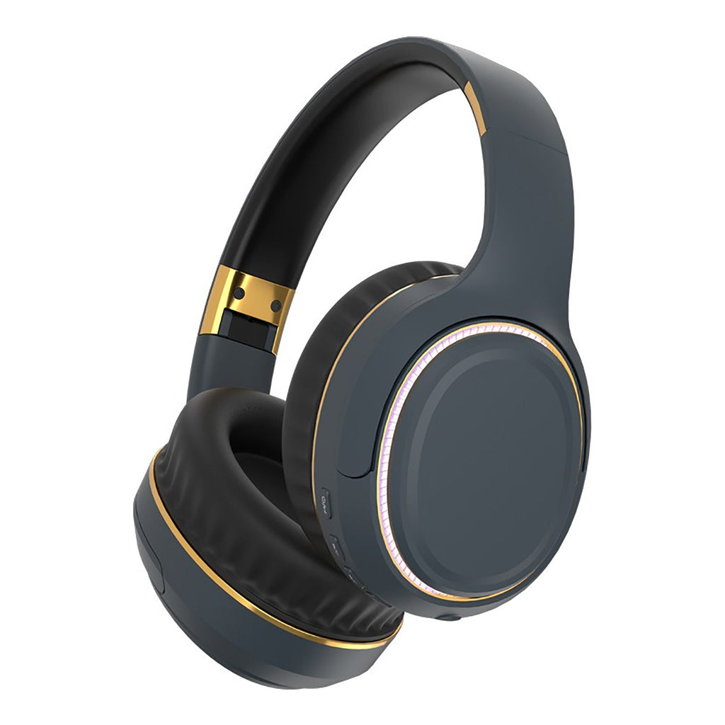 JR H6 Foldable Bluetooth 5.3 Wireless Headphone Over Ear Active Noise Cancelling Deep Bass Headset (Navy Blue)
