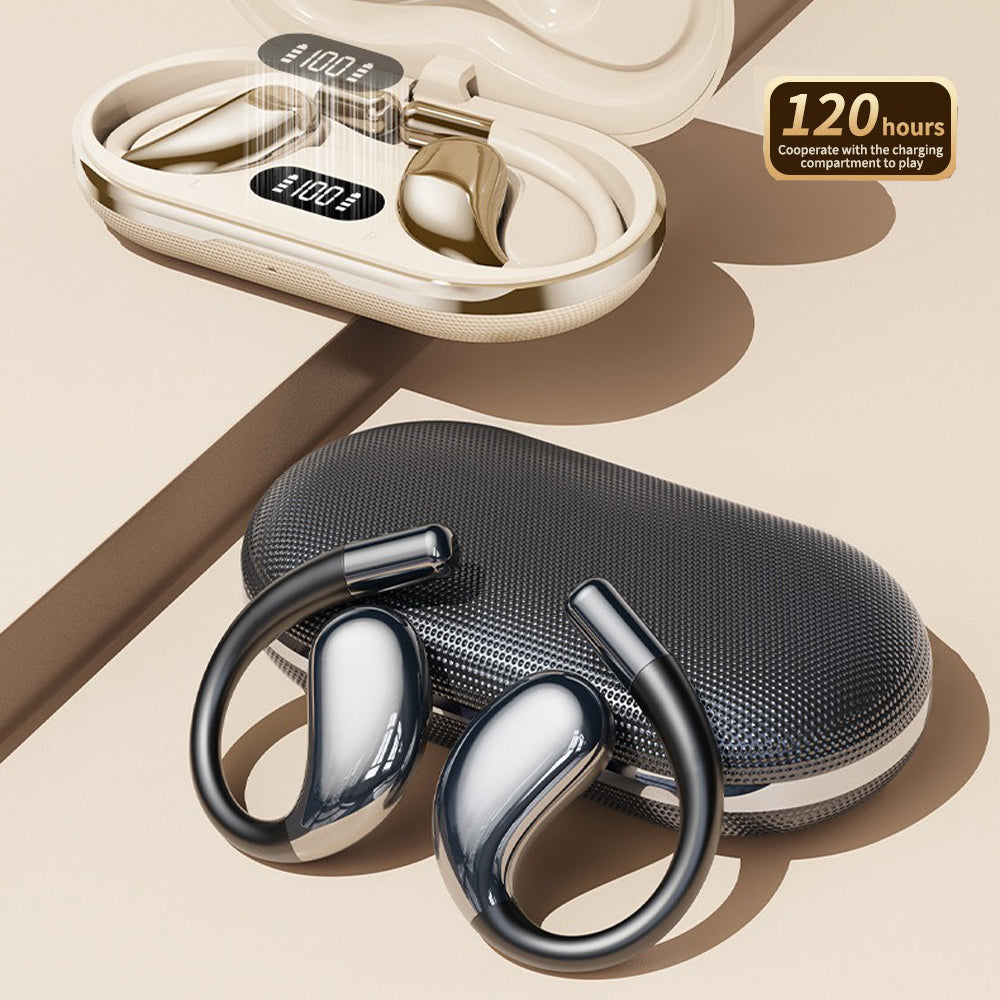 Wireless Earhook Sports Headphones Open-Ear Bluetooth 5.4 Sweat-Resistant Earphones (Black)