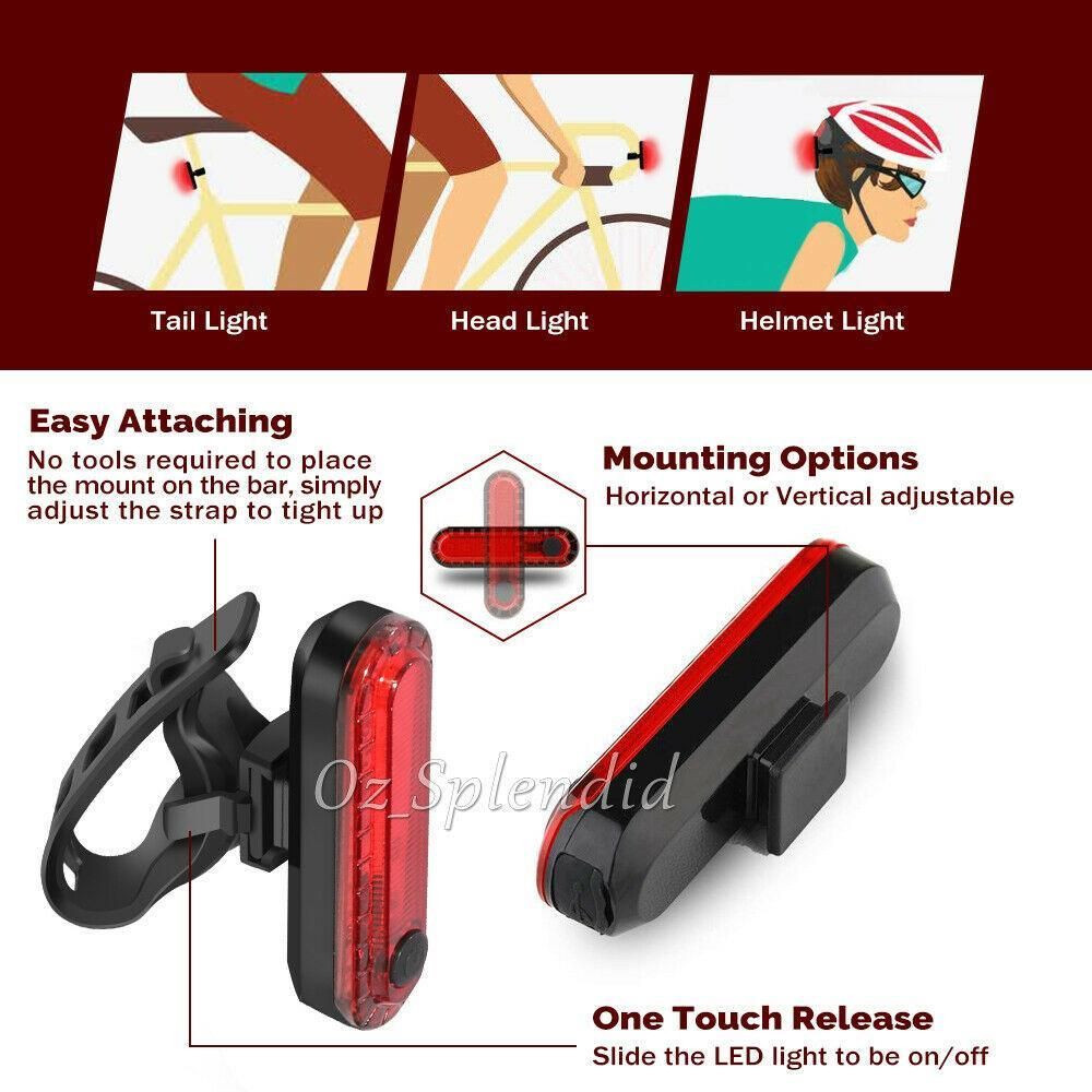 2X Ultra Bright Usb Rechargeable Bicycle Taillight 4Modes Usb Rear Bike Led Lamp