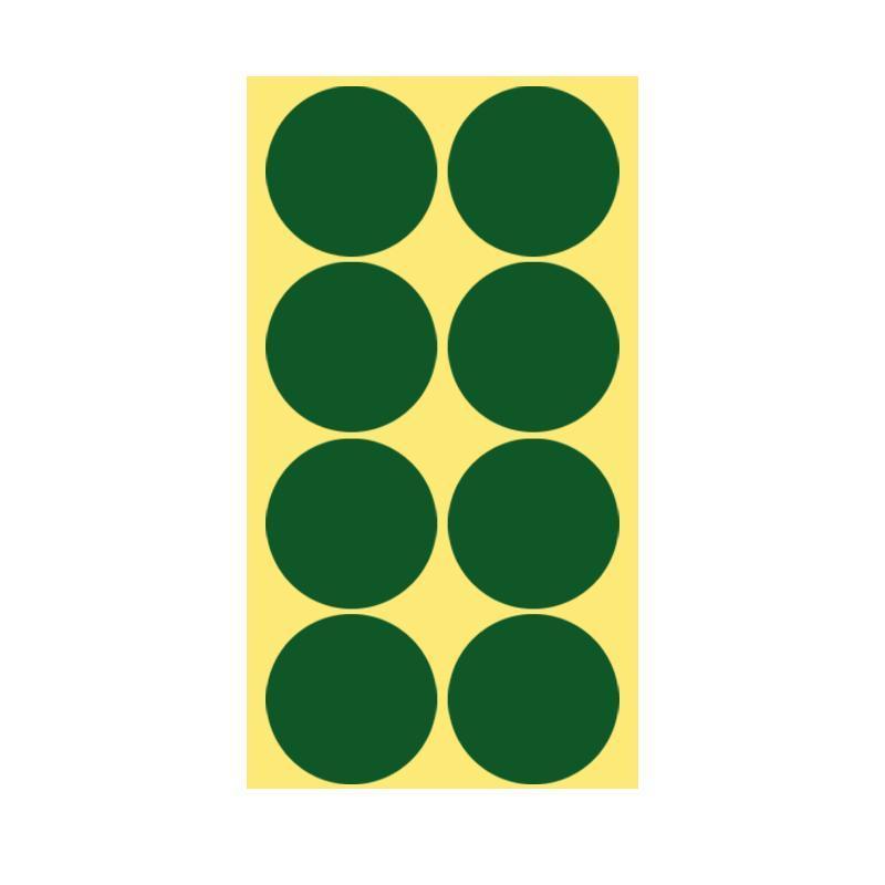 8/13/25/50mm Colour Sticker Dots Adhesive Round Labels Circular Scrapbooking Green - 25mm 40 Dots - 1 Sheet