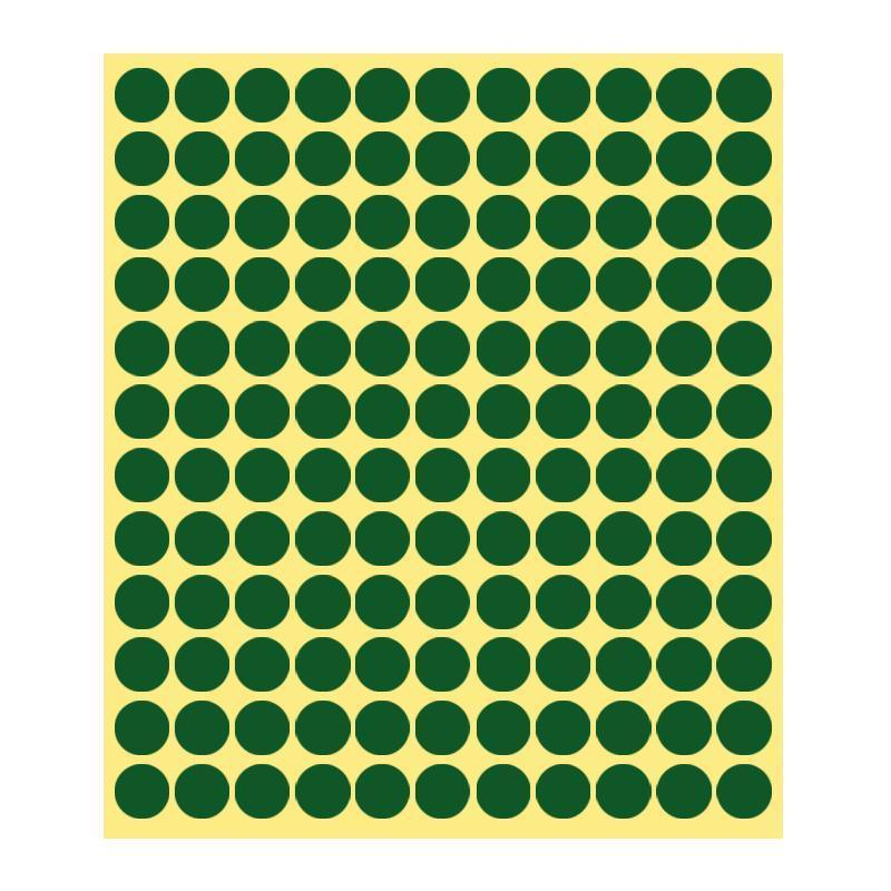8/13/25/50mm Colour Sticker Dots Adhesive Round Labels Circular Scrapbooking Green - 25mm 40 Dots - 1 Sheet