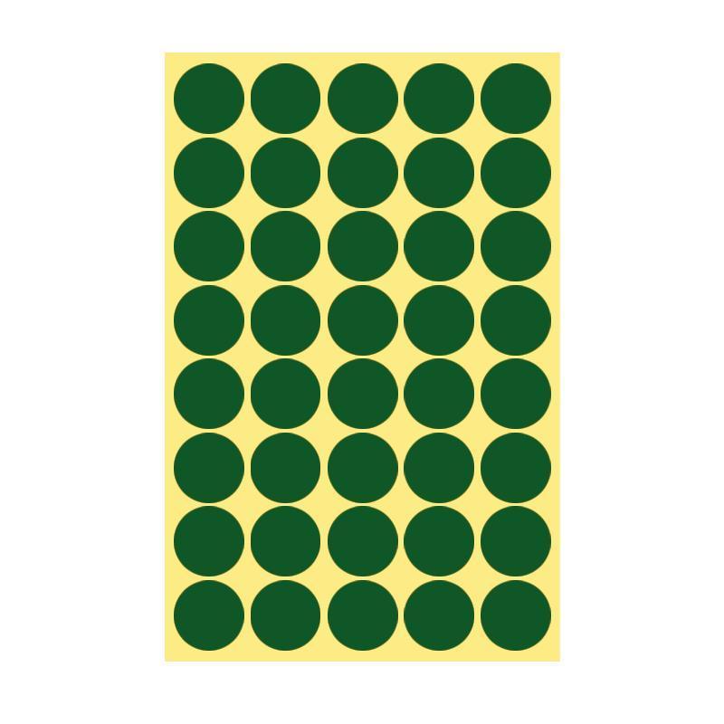 8/13/25/50mm Colour Sticker Dots Adhesive Round Labels Circular Scrapbooking Green - 25mm 40 Dots - 1 Sheet