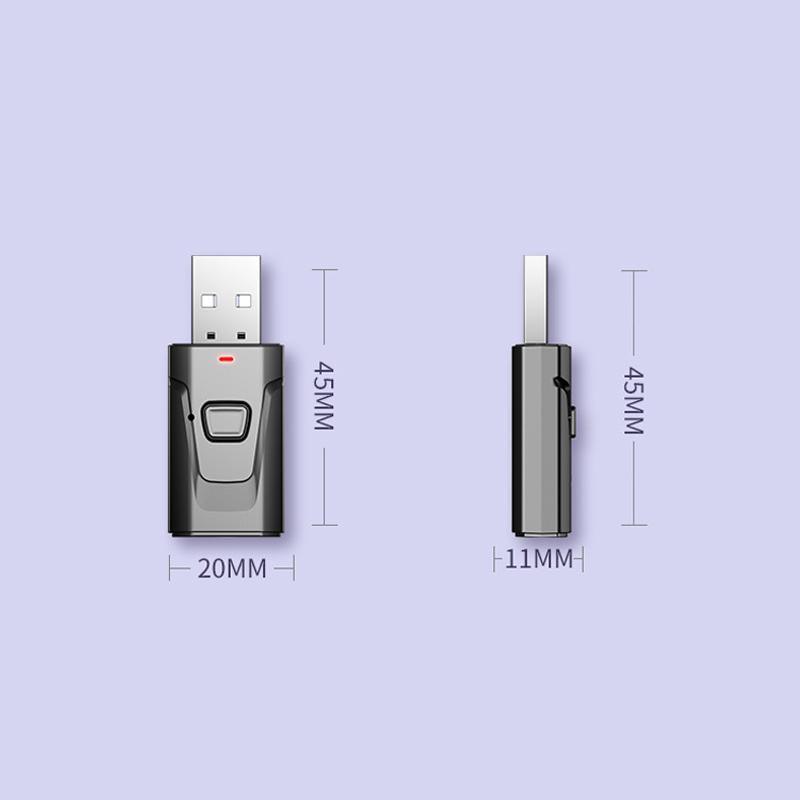 2 in 1 Bluetooth 5.0 USB Audio Transmitter Receiver with 3.5mm AUX Adapter