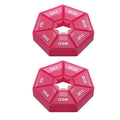 Weekly Pill Organiser 7 Day Medicine Box Tablet Case Dispenser 2 Pack - Red