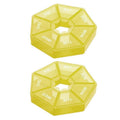 Weekly Pill Organiser 7 Day Medicine Box Tablet Case Dispenser 2 Pack - Yellow