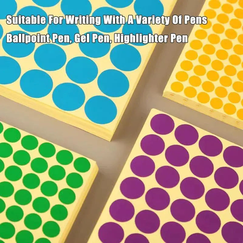 8/13/25/50mm Sticker Dots Adhesive Round Labels Circular Scrapbooking Light Green - 50mm 8 Dots - 5 Sheets