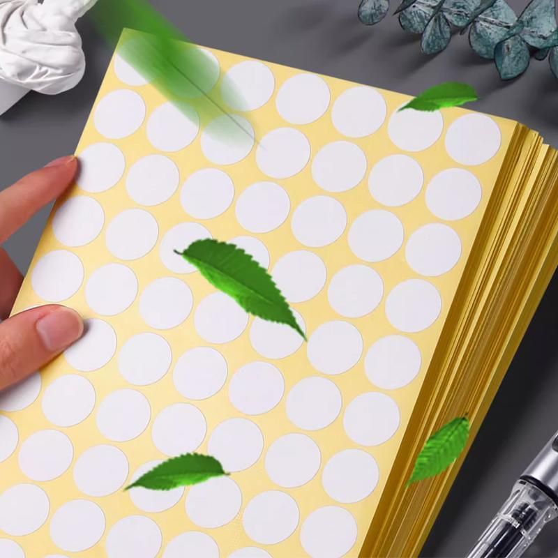 8/13/25/50mm Sticker Dots Adhesive Round Labels Circular Scrapbooking Light Green - 8mm 260 Dots - 5 Sheets