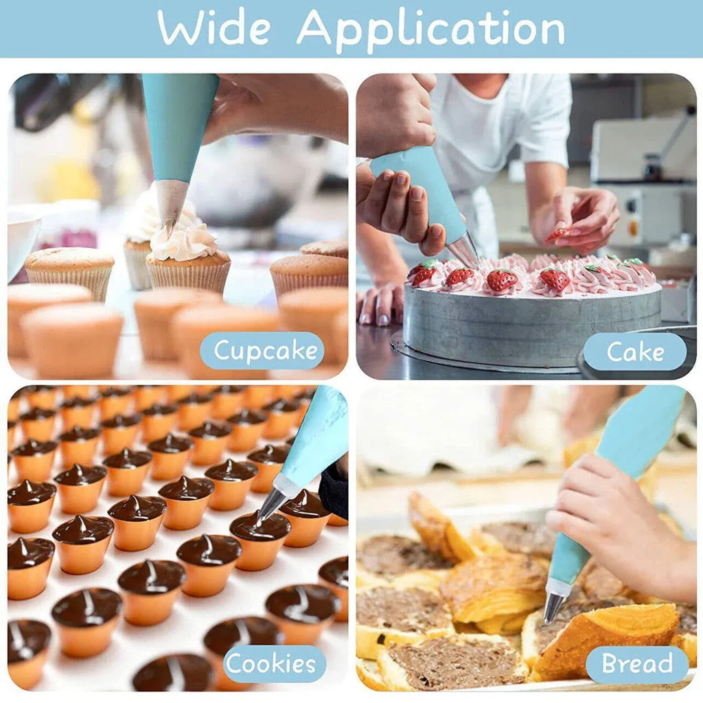 2/4PCS Reusable Silicone Pastry Bag DIY Icing Bags Cream Cake Decorating - 2 PCS(20 inch *2)