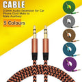 AUX Cable 3.5mm Stereo Audio Input Extension Male to Male Auxiliary Car Cord - Orange