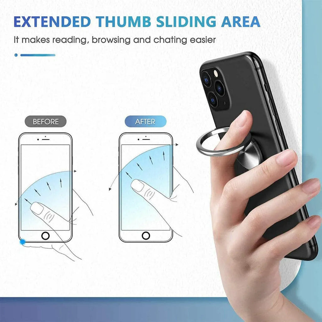 Iring Phone Ring Finger Holder Stand Car Mount Hook For Iphone Ipad Mobile Grip - A8- Purple