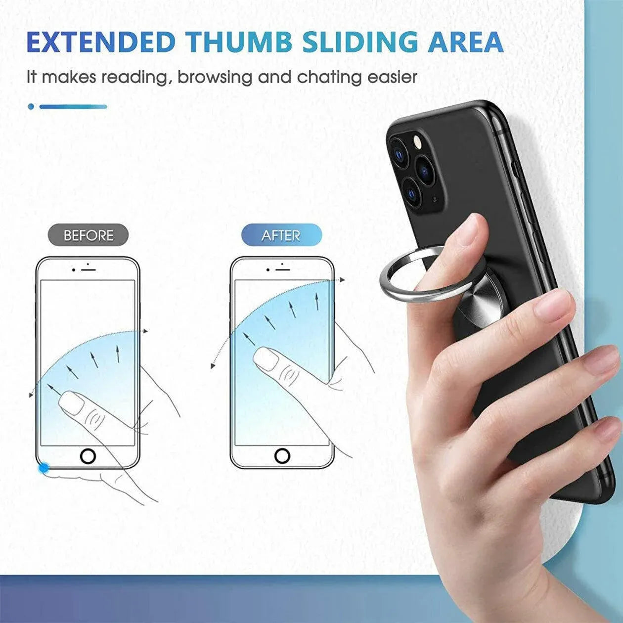 Iring Phone Ring Finger Holder Stand Car Mount Hook For Iphone Ipad Mobile Grip - A8- Purple