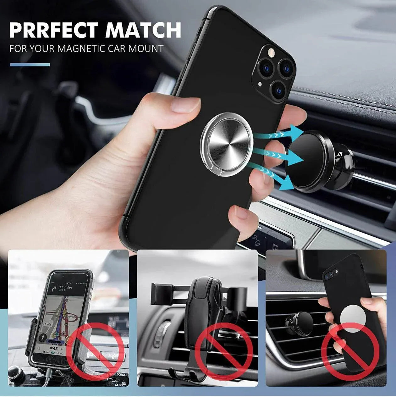 Iring Phone Ring Finger Holder Stand Car Mount Hook For Iphone Ipad Mobile Grip - A8- Purple