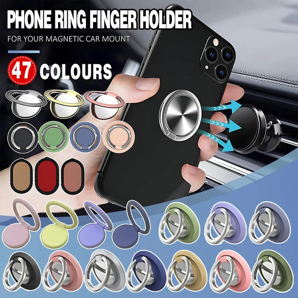 Iring Phone Ring Finger Holder Stand Car Mount Hook For Iphone Ipad Mobile Grip - B4- Pink