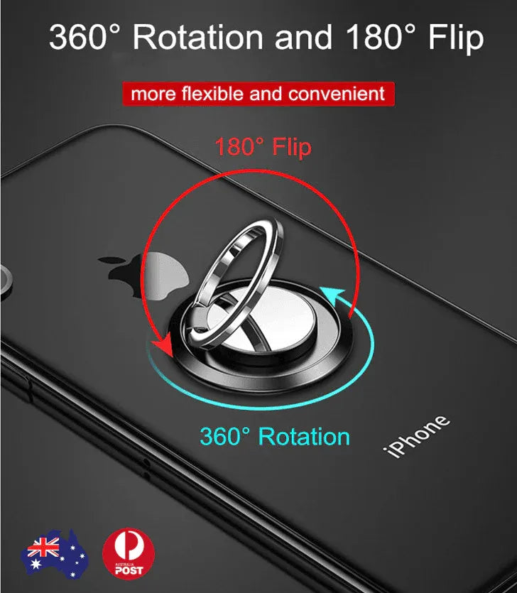Iring Phone Ring Finger Holder Stand Car Mount Hook For Iphone Ipad Mobile Grip - E- Silver