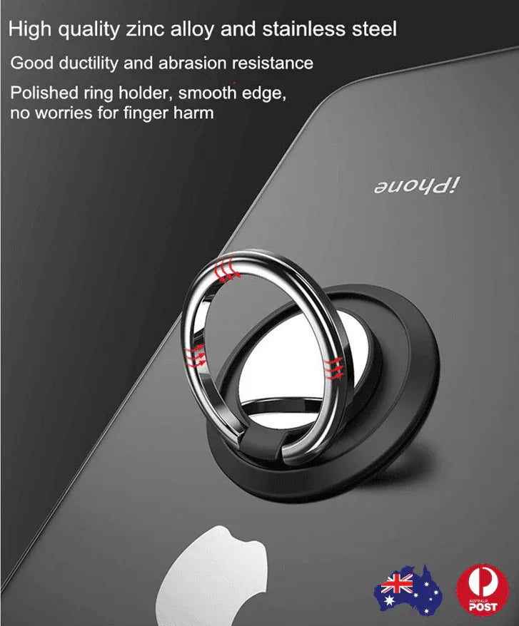 Iring Phone Ring Finger Holder Stand Car Mount Hook For Iphone Ipad Mobile Grip - E- Silver