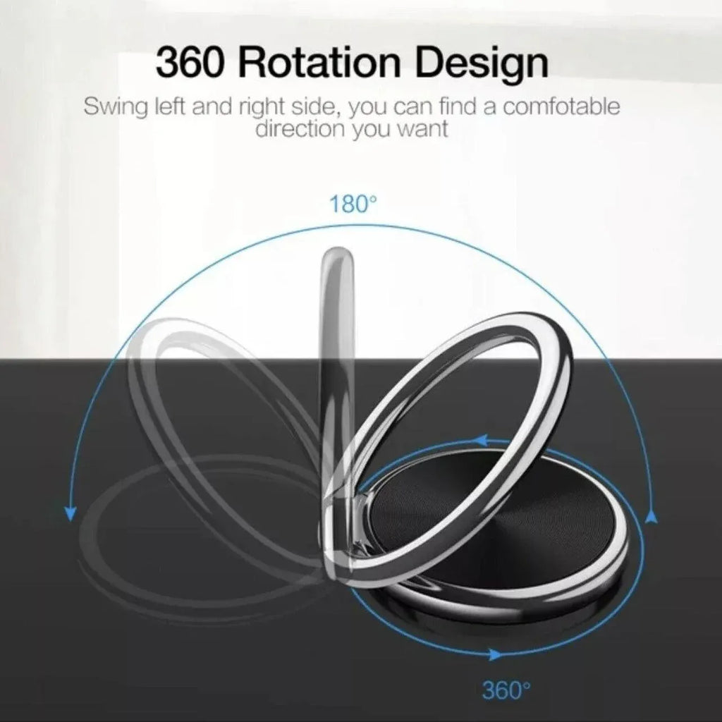 Iring Phone Ring Finger Holder Stand Car Mount Hook For Iphone Ipad Mobile Grip - E- Silver