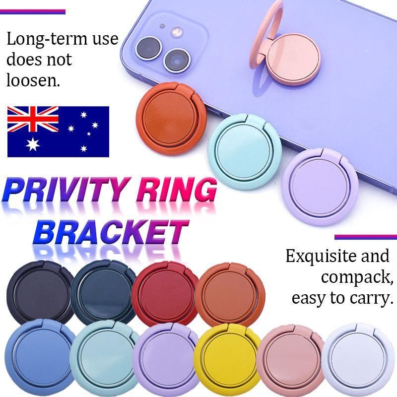 Phone Ring Bracket 360 Degree Rotation Solid Colour Mobile Holder Grip Stand - Orange