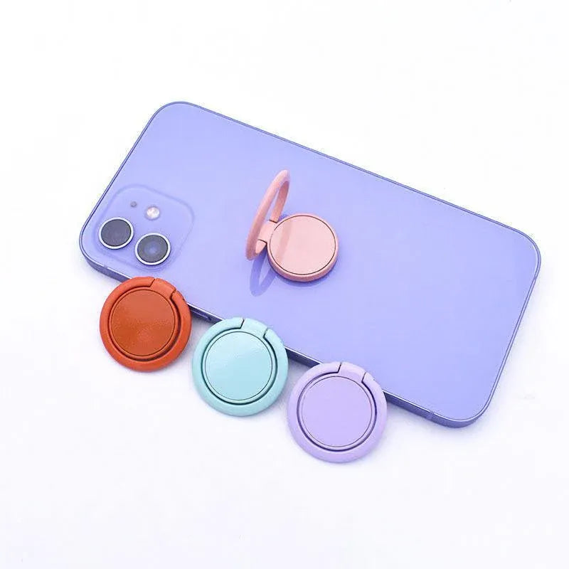 Phone Ring Bracket 360 Degree Rotation Solid Colour Mobile Holder Grip Stand - Orange