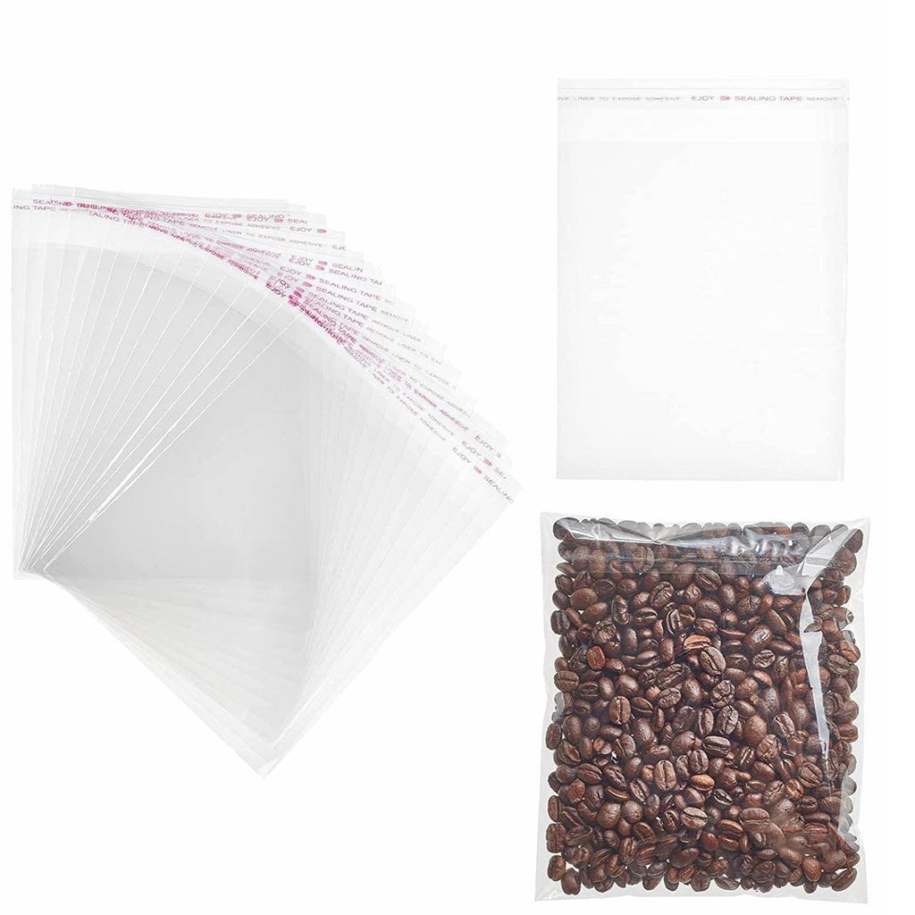 Multi-size Clear Self-Seal Cellophane Bags - Bulk Adhesive Opp - 8*10+2