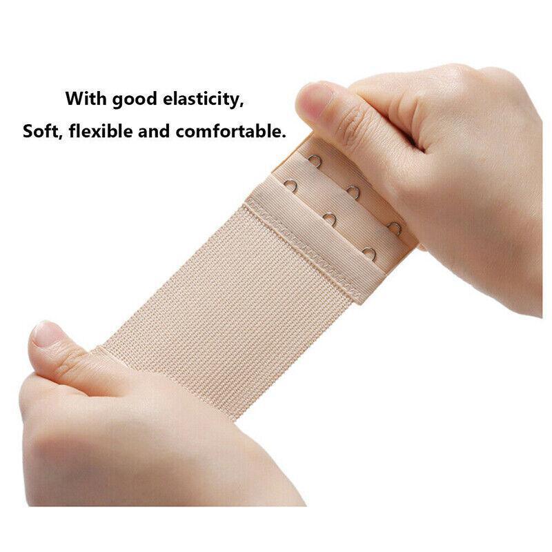 3 Hooks Underwear Extension Bra Buckle Bra Extender Hook Brassiere Strap - White