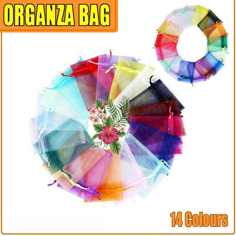50PCS Organza Bag Sheer Bags Jewellery Wedding Candy Packaging Sheer Bags 10*15 cm - Lake Blue/50PCS