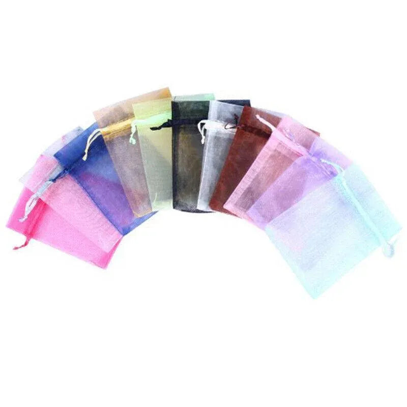 50 pcs Organza Bag Sheer Bags Jewellery Wedding Candy Packaging Sheer Bags 7*9 cm - Dark Purple/50PCS