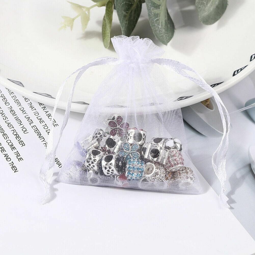50 pcs Organza Bag Sheer Bags Jewellery Wedding Candy Packaging Sheer Bags 7*9 cm - Dark Purple/50PCS