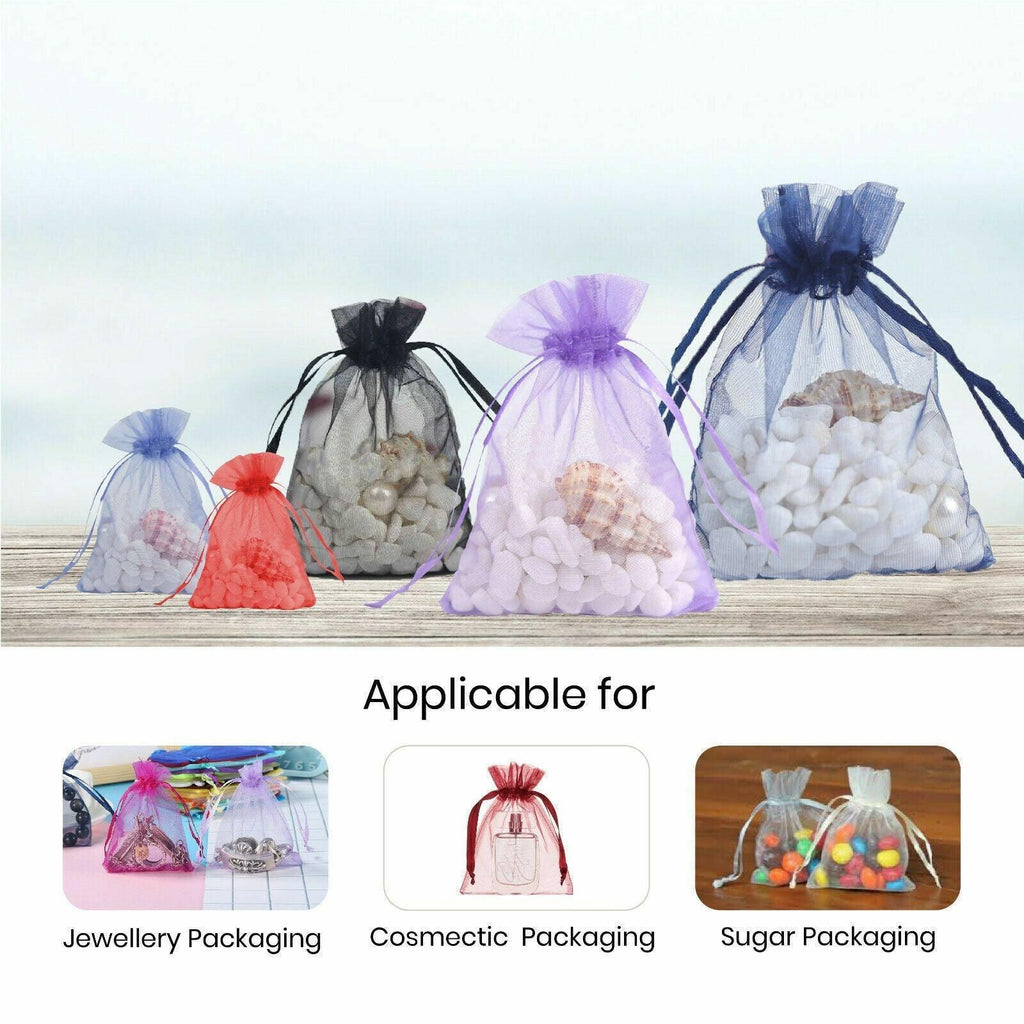 50 pcs Organza Bag Sheer Bags Jewellery Wedding Candy Packaging Sheer Bags 7*9 cm - Light Blue/50PCS