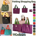Ultra-Light Foldable Large Capacity Portable Shopping Bag with Drawstring Mouth - Fluorescent Green - S
