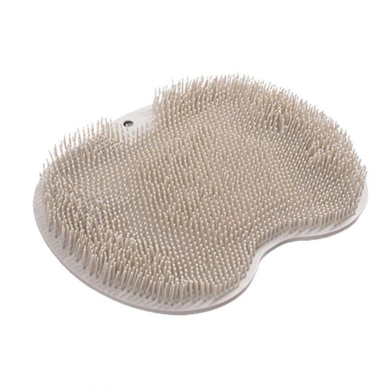 Foot Back Body Scrubber Massager Pad Shower Bath Exfoliating Brush Cleaning Mat - Brown