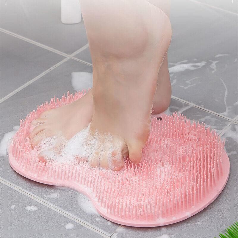 Foot Back Body Scrubber Massager Pad Shower Bath Exfoliating Brush Cleaning Mat - Green