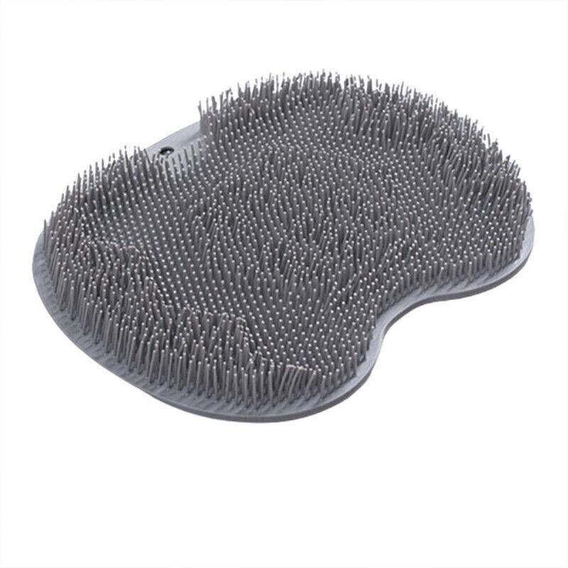 Foot Back Body Scrubber Massager Pad Shower Bath Exfoliating Brush Cleaning Mat - Dark Grey