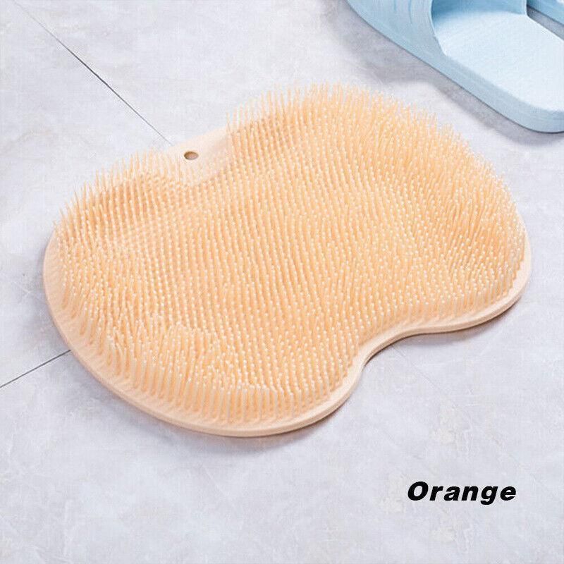 Foot Back Body Scrubber Massager Pad Shower Bath Exfoliating Brush Cleaning Mat - Dark Grey