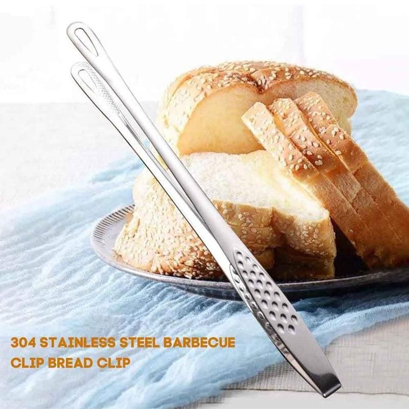 24/28Cm Stainless Steel Kitchen Grill Straight Tweezers Bbq Food Tongs Tools - 24CM