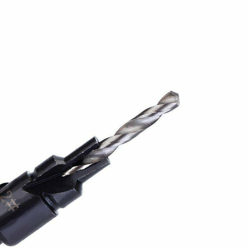 4PCS Screw Countersink Bit Set Pilot Holre Drill Metal Plastic Wood Hex Shank - Silver