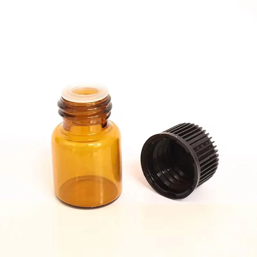 5pcs 2ml-5ml Amber Glass Orifice Reducer Bottles Sample Vial Dram Essential Oils - 2ml