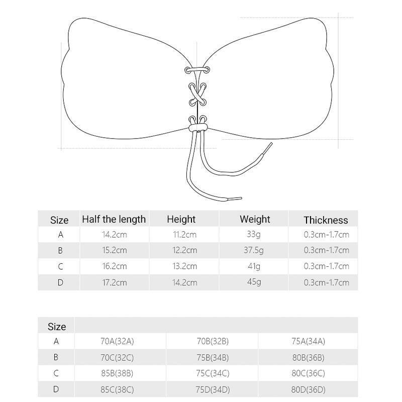Strapless Backless Invisible Bra Push Up Stick On Silicone Lingerie Adjustable Nude - C