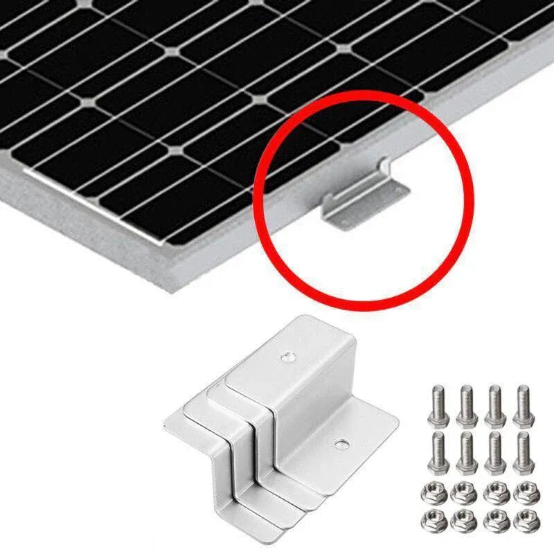 4 Pcs Solar Panel Z-Bracket  Mounting Flat Roof Yacht Rv Mount Aluminum Kit Au