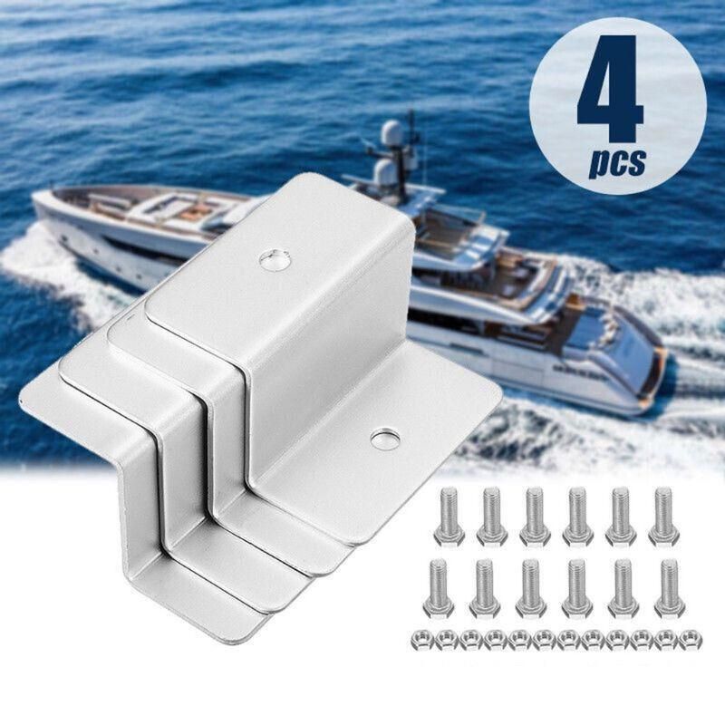 4 Pcs Solar Panel Z-Bracket  Mounting Flat Roof Yacht Rv Mount Aluminum Kit Au