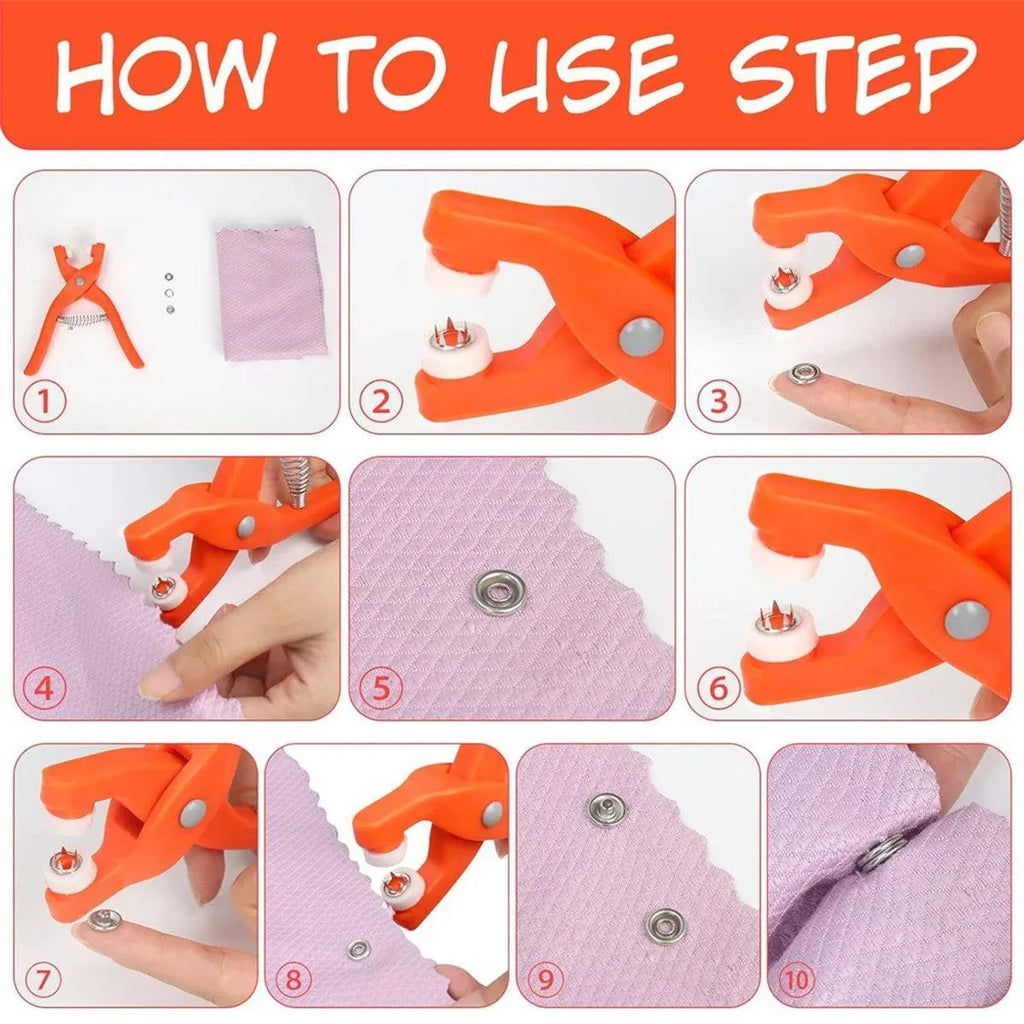 Snap Button Installation Tool Pliers Set Fastener Press Stud Kit Sewing Tool