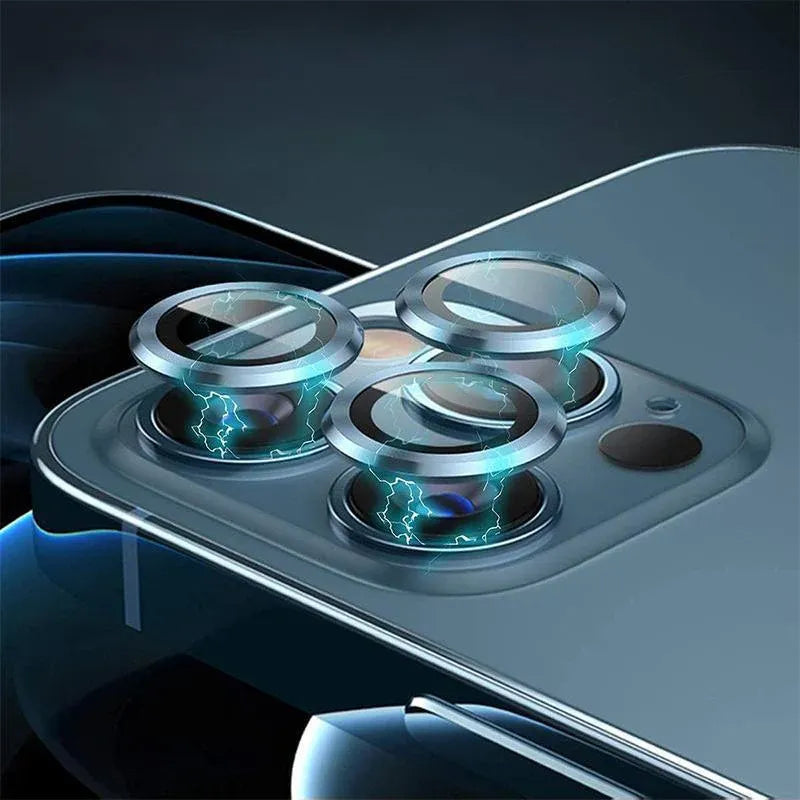 For iPhone 14/14 Plus Metal Camera Lens Glass Screen Protector - Black